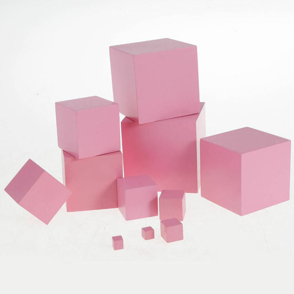 Pink Tower Wooden   Stacking Building Blocks Bricks Early Childhood Kids