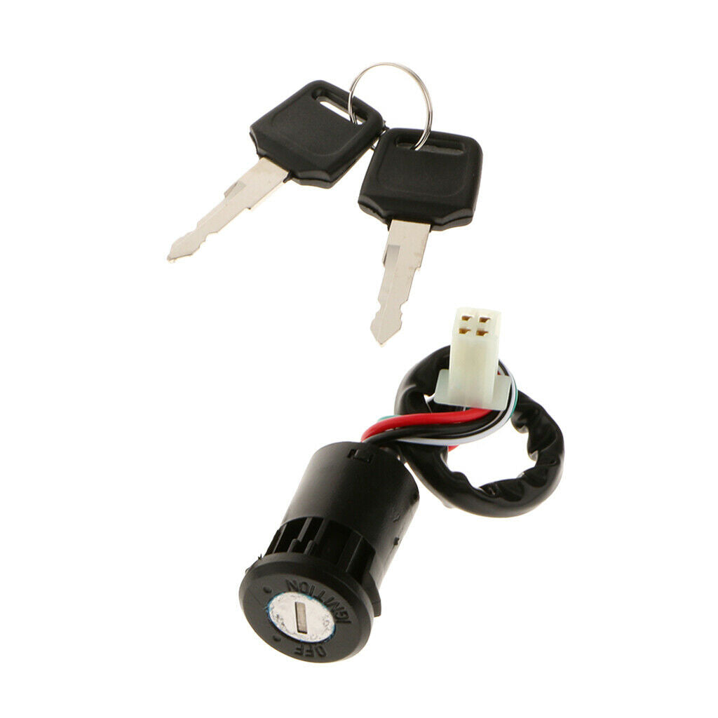 Ignition Lock Cylinder Fit for ATV Quad & Dirt Bikes 70cc 4 Wires Connection