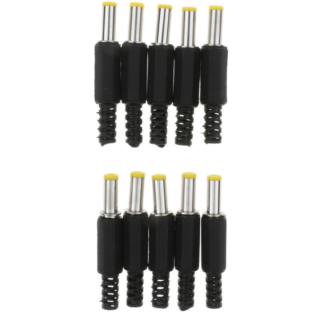 10 Pieces 5.5mm x 2.5mm x 9mm DC Plug Male Solder Power Tip Straight Connector .