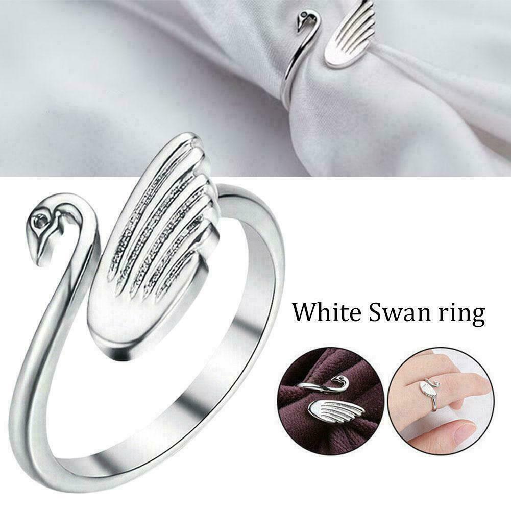 Swan Knitting Loop Crochet Ring Copper Knitting Ring Yarn Thimble Tool