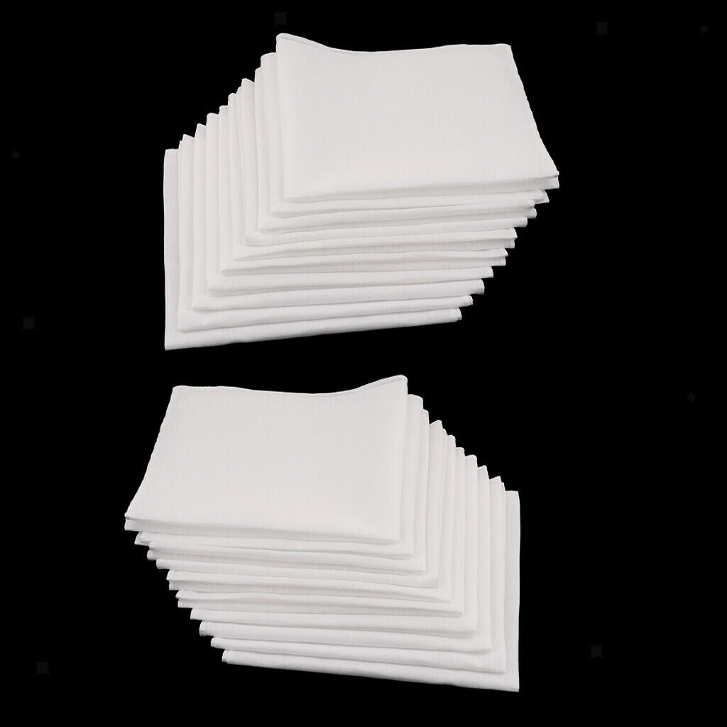 20x Men's Handkerchiefs Wedding Soft Pocket Square Hankies Set Reusable 28cm