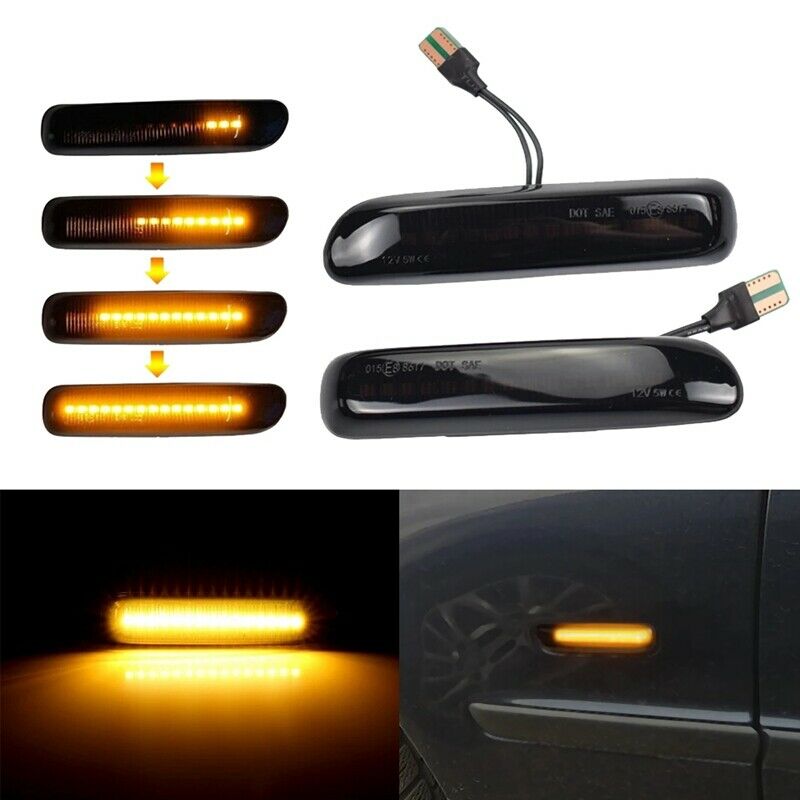 Car Smoked LED Dynamic Side Marker Light Turn Signal Blinker for  3 Series E46S6