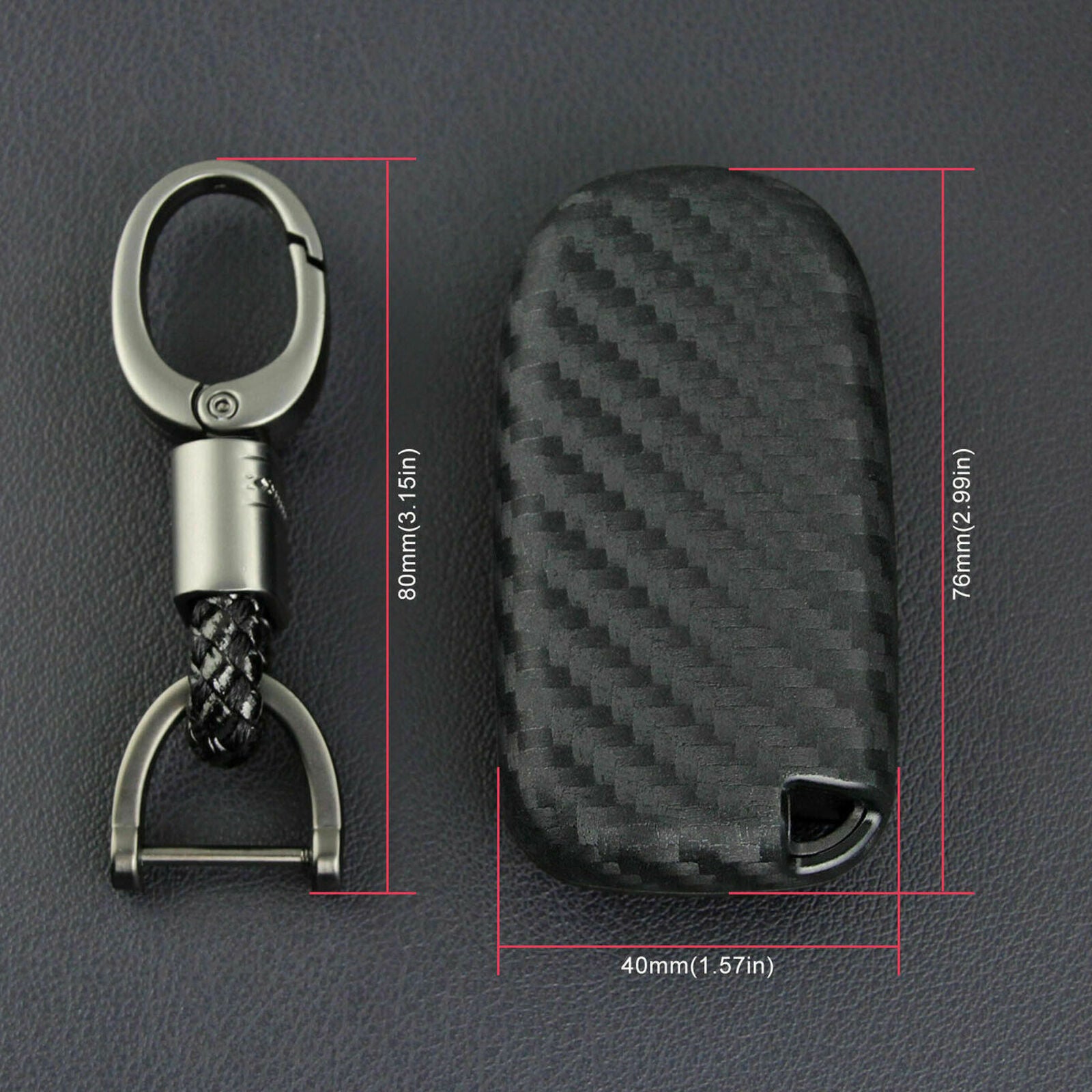 Carbon Fiber 4 Button Remte Key Fob Case Cover For Jeep Dodge Cherokee Renegade