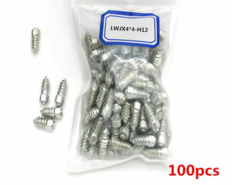 100Pcs Car/Truck/ATV Screw in Tire Stud Snow Spikes Racing Track Tire Ice Studs