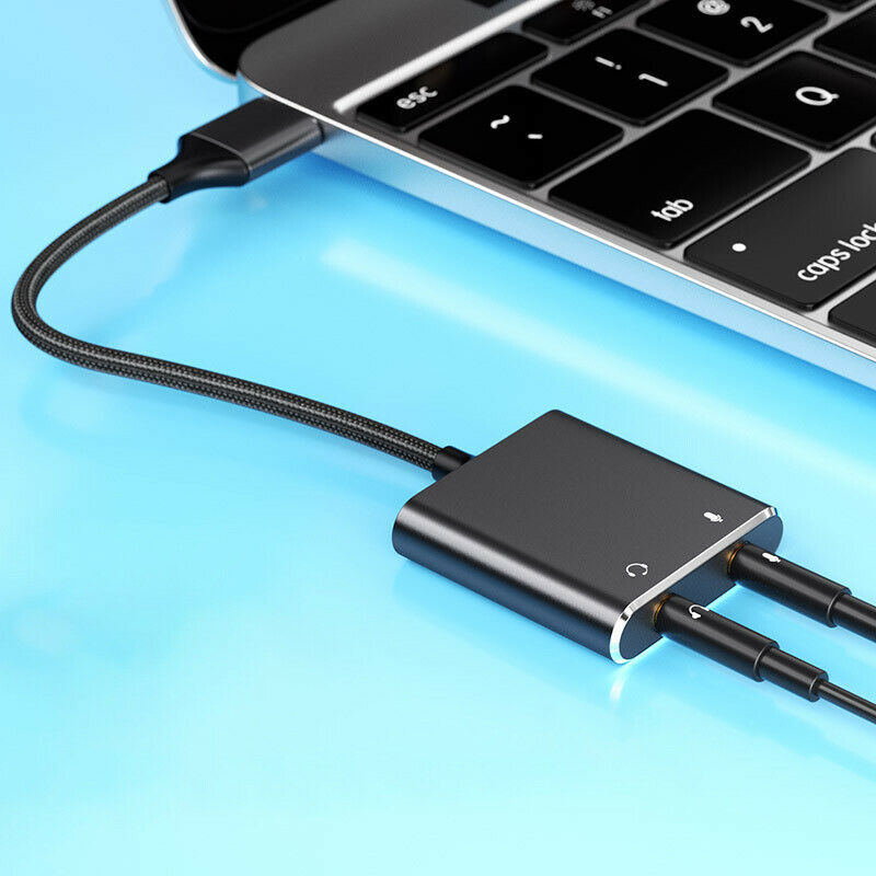 No Noise USB Audio Adapter Microphone Input External Sound Card For Laptop HN US