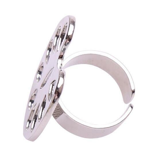 Mini stainless steel  Ring Palette Nail Plate Finger Ring Mixing Color Palette