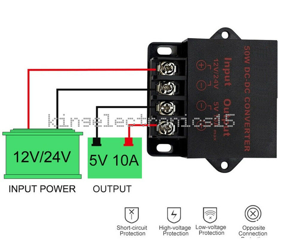 1PCS NEW Voltage converter DC 12V / 24V to DC 5V 10A 50W stepdown converter