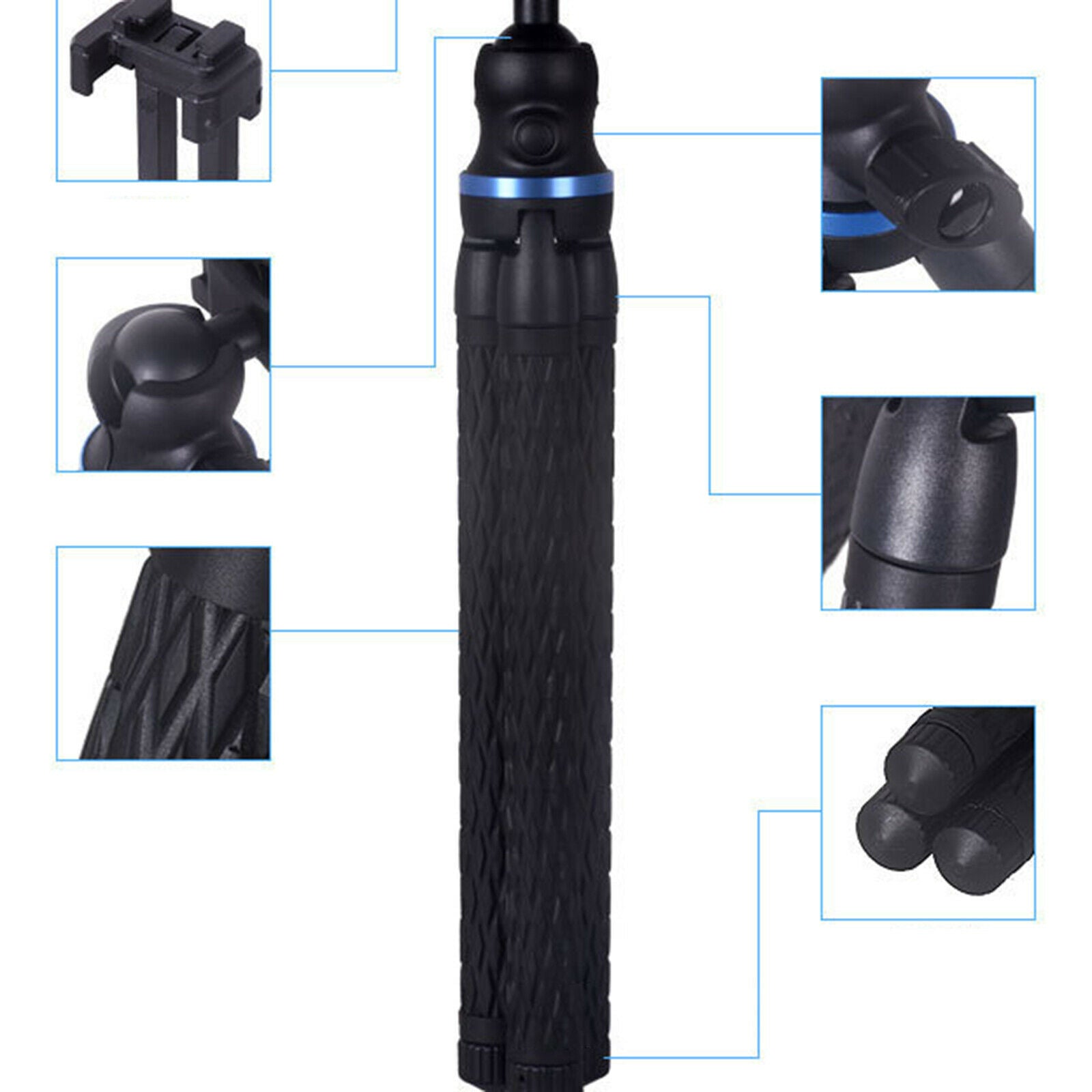 Portable Phone Tripod Stand w/ Ball Head for DSLR Camera Functional Black