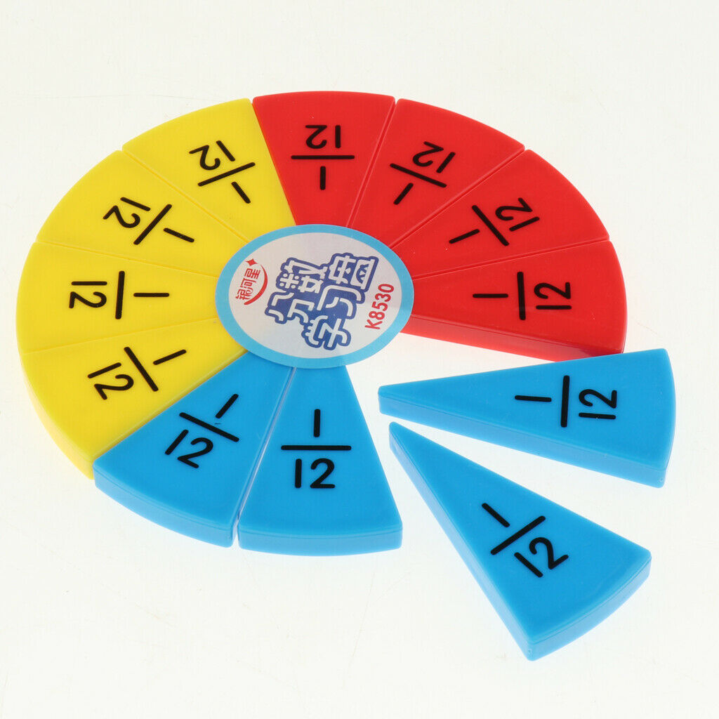 126pcs Plastic Fraction Circles Kit Trivial Pursuit Mathematics Game Pieces for