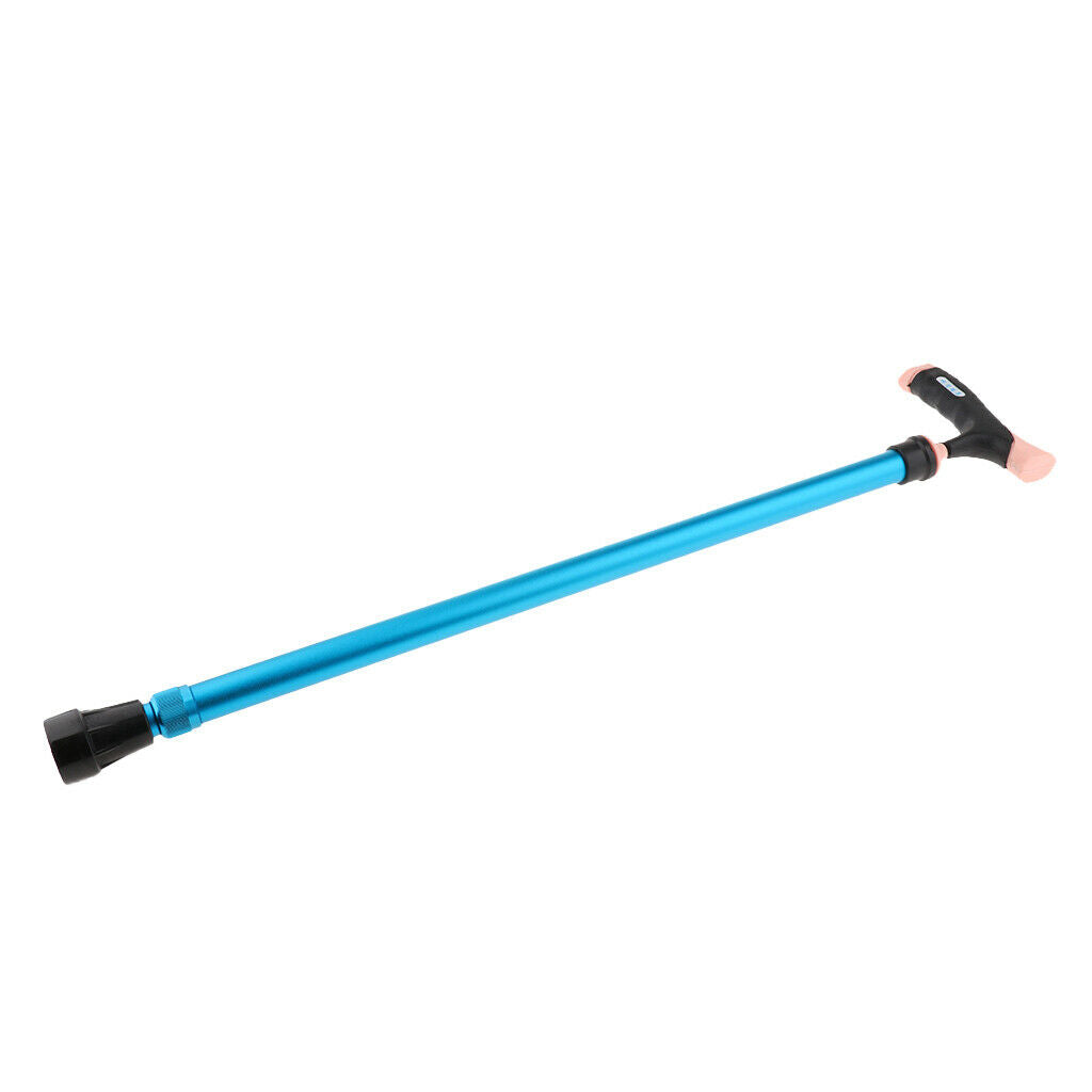 Adjustable Alloy Walking Stick Elderly Cane Hiking Trekking Pole Sky Blue