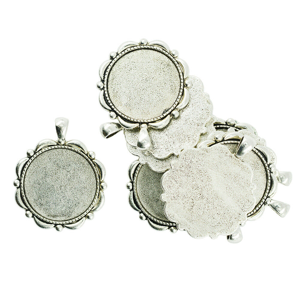 10pcs Blank Bezel Pendants Blanks Base Settings Tray for Jewelry Making 30mm
