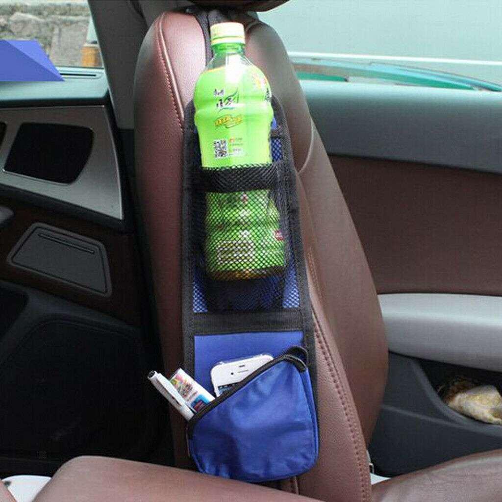 Universal Car Seat Side Storage Bag Pocket Organizer Bag Hanger Holder Blue