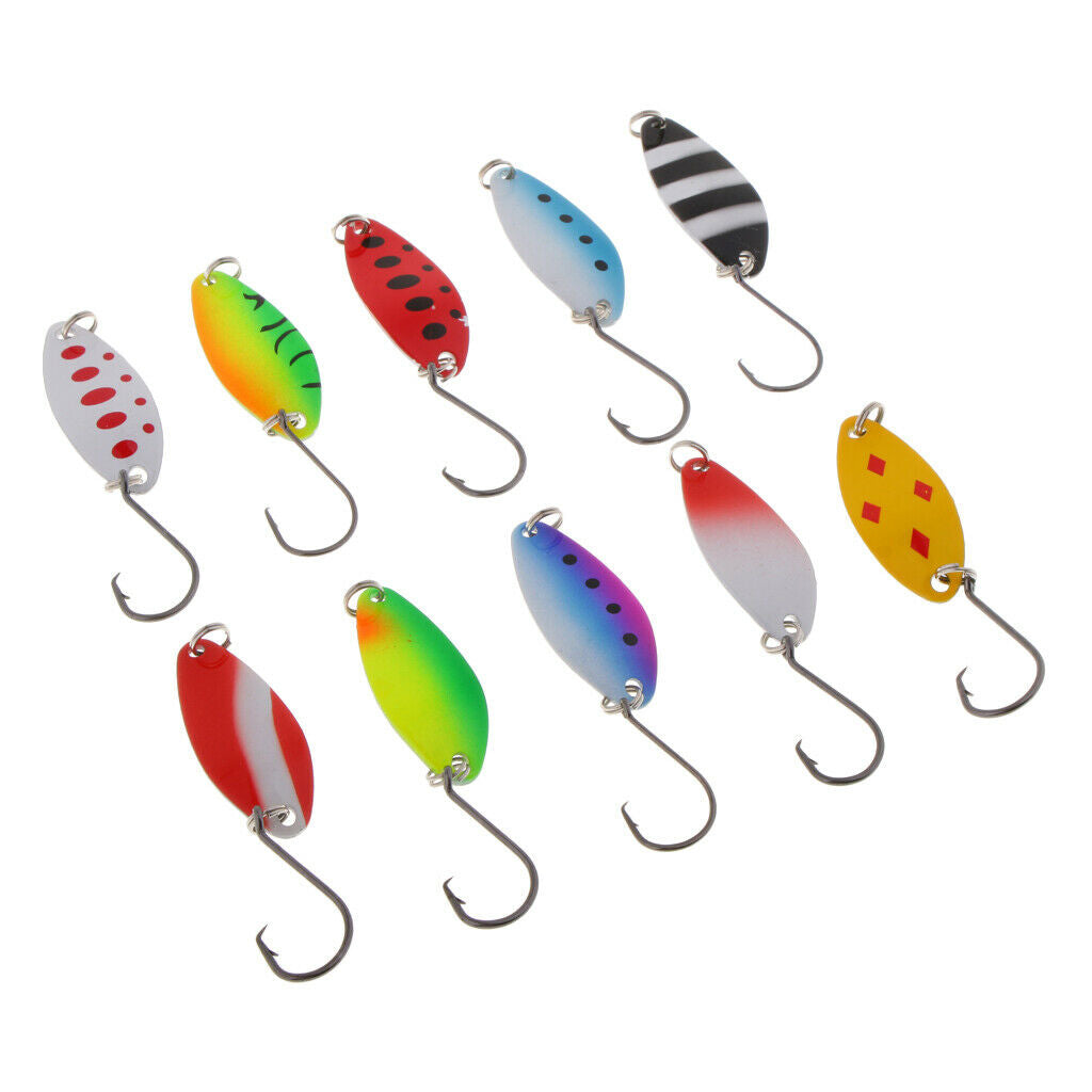 10pcs Spinners Spoons Fishing Lures Bass Trout Salmon Baits Jigging Casting