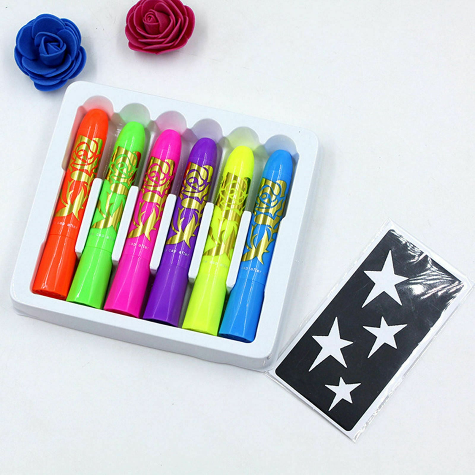 Luminous Face Paint Crayon Kit Body Painting Sticks Kids Halloween Gift