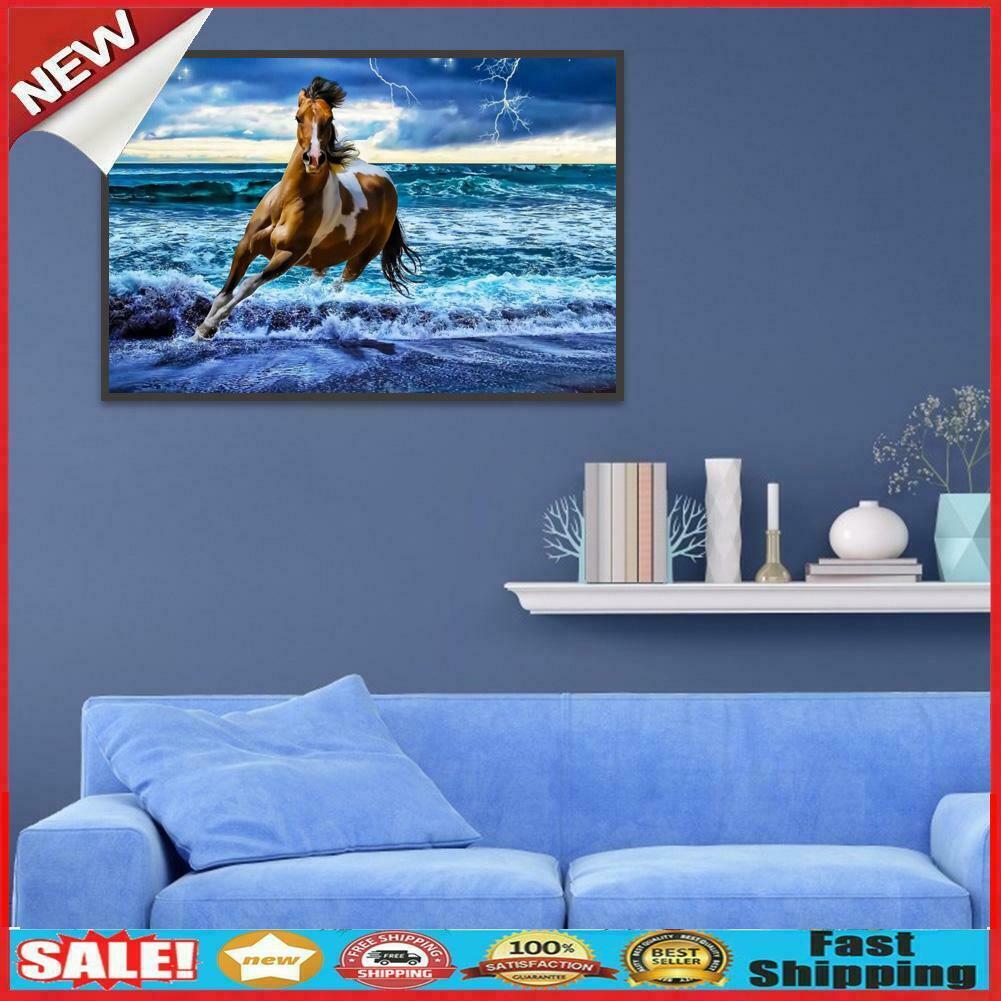 5D DIY Diamond Painting Running Horse Cross Stitch Embroidery Rhinestones @