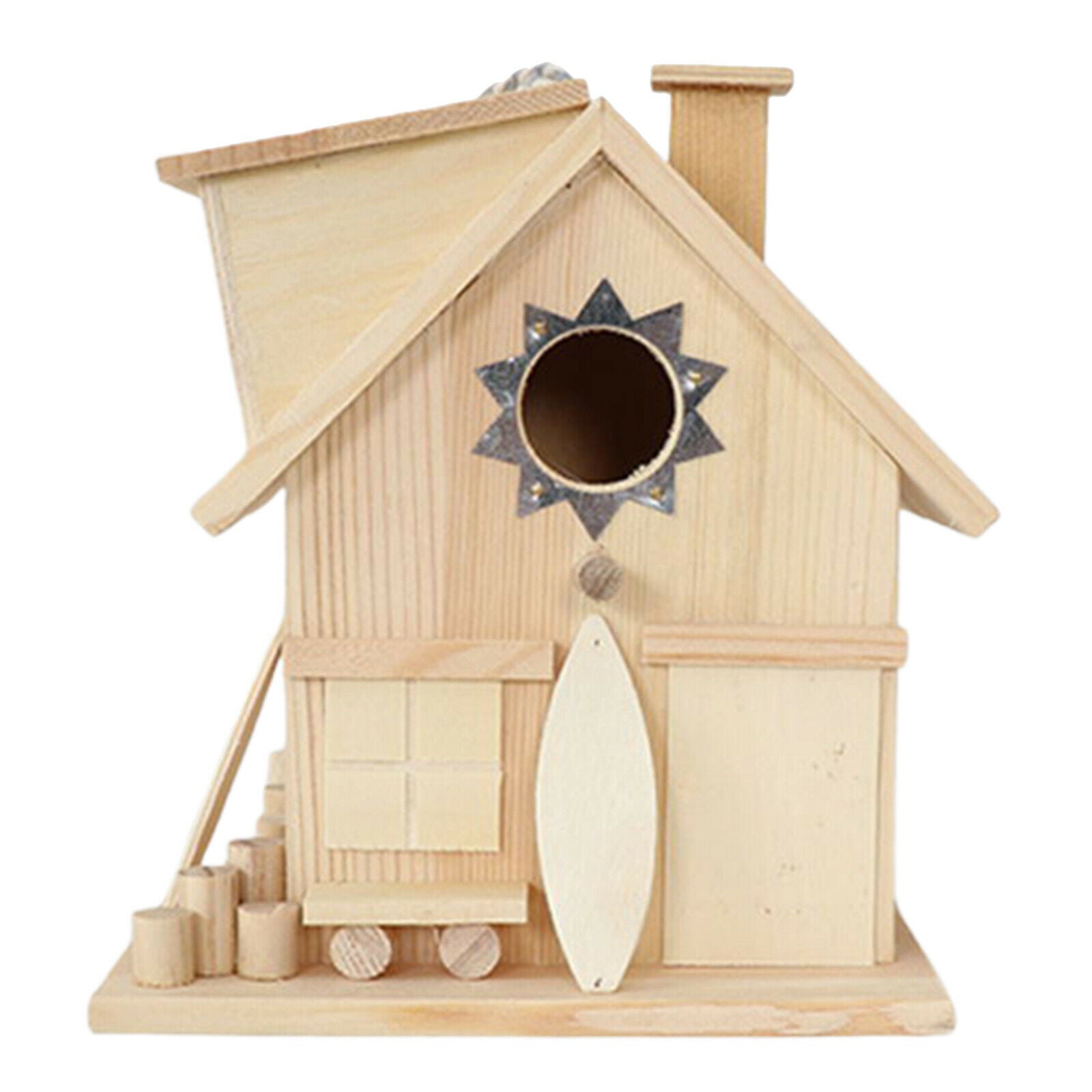 Pinewood Rural Garden Hanging Bird Nest Feeder Bird House Cage Rest Place