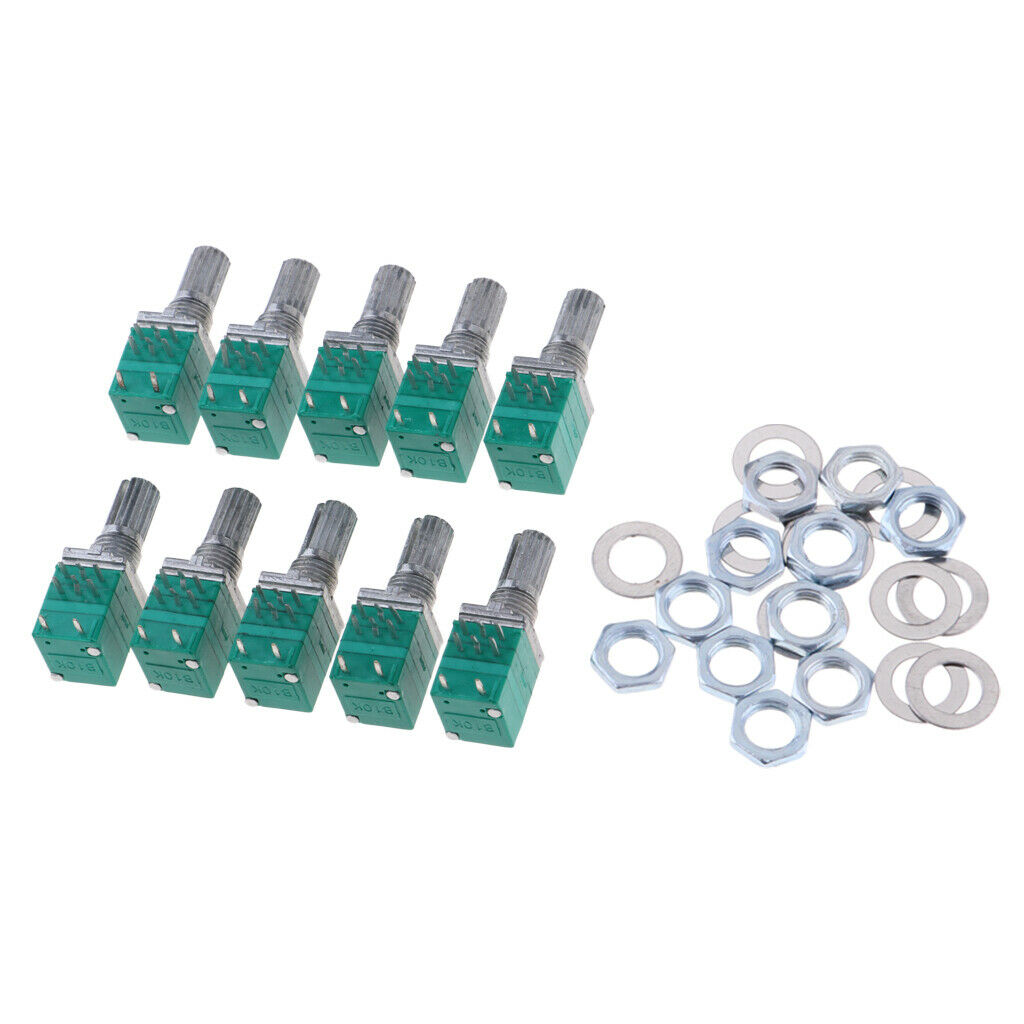 10 Pcs B10K Seal Potentiometer Double 8 Pin Audio Pot For Amplifier