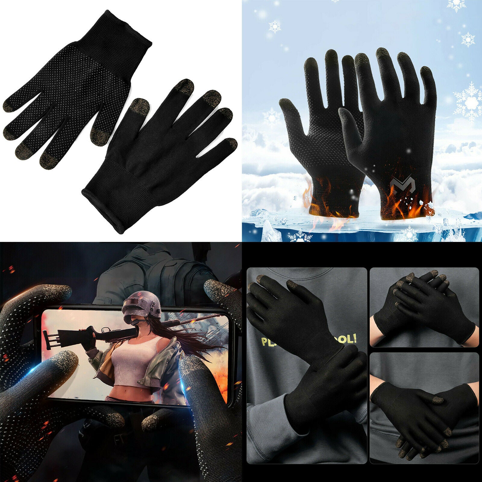 For PUBG Mobile Phone Games Thumbs Finger Sleeve Gloves Sweatproof Touch Screen