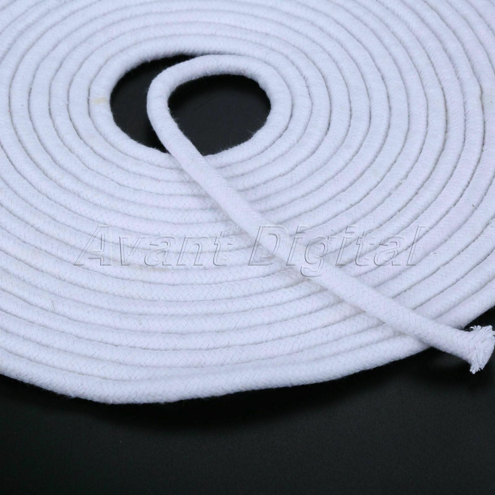 10M Thick Candle Making Lantern Oil Lamp Wick Roll Flat Cotton Core Dia. 8mm 1Pc