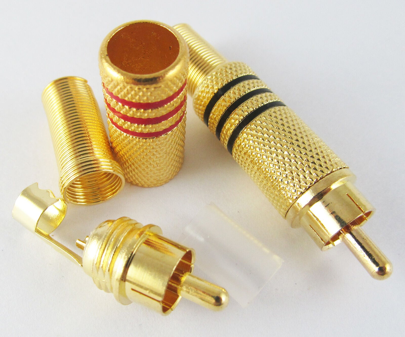 10pcs Phono RCA Male Plug Audio Video Solder Connector W/Metal Spring Tail