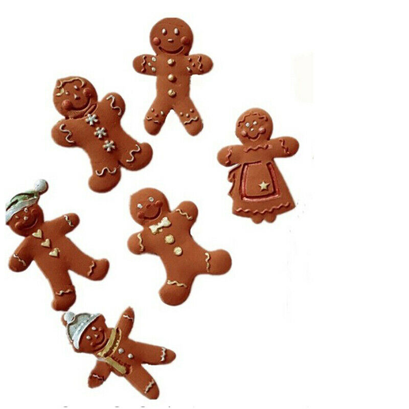 Aouke Gingerbread Man Christmas Series Silicone Mold Fondant Cake Chocolate M`DD