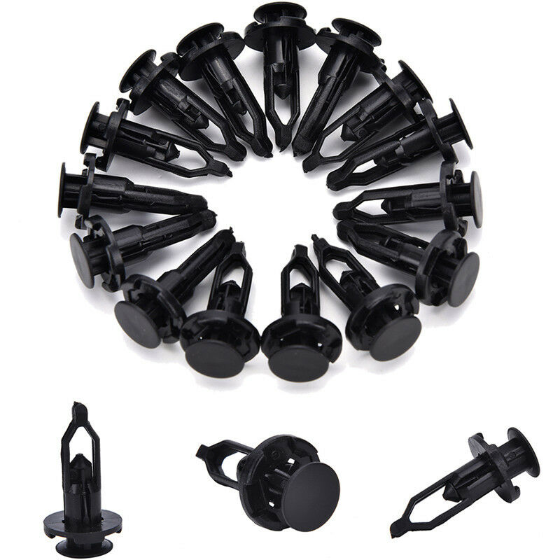 100x 9mm Car Door Trim Fender Clips Black Plastic Rivets Fastener for BDD