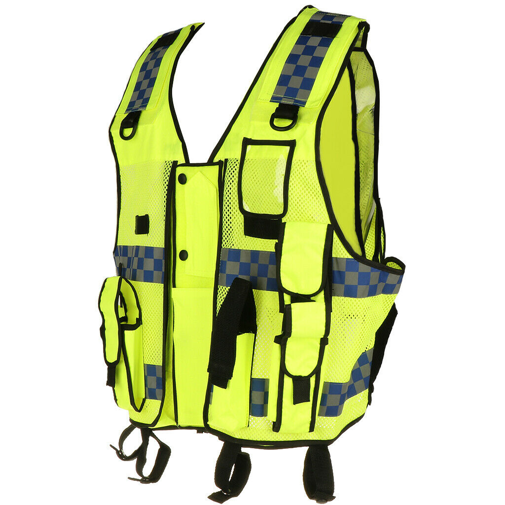 High Visibility Waistcoat Fluorescent Workwear Reflective Safety Vest Zipper