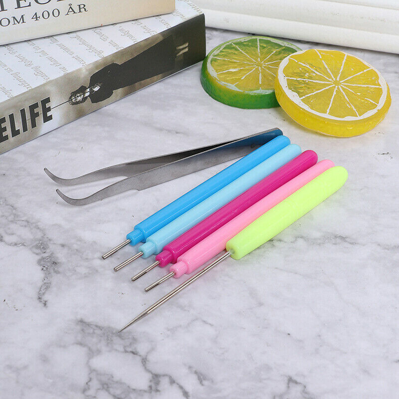 6Pcs Tweezer Quilling Needles Slotted Pen Tool Kit Quilling Paper DIY S.l8