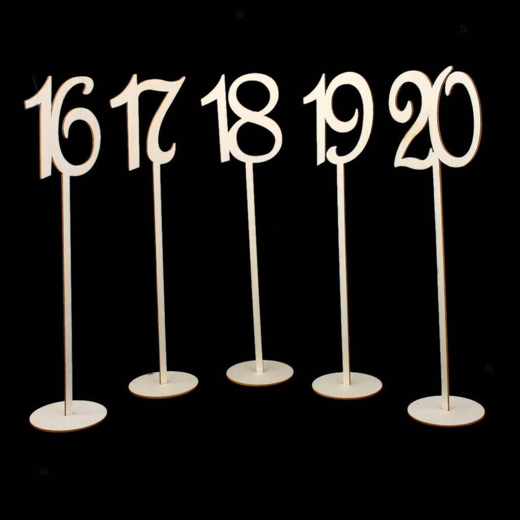 1-20 Set Wooden Table Numbers Set With Basic Wedding Party Decoration