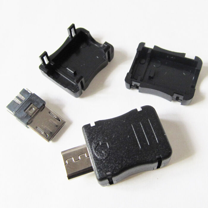 10pcs Micro USB 5 Pin Male Plug Socket Connector with Plastic Cover for DIY