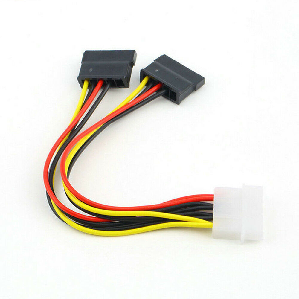 4Pin IDE Male to Dual SATA Y-Splitter Female HDD Power Adapter Cable