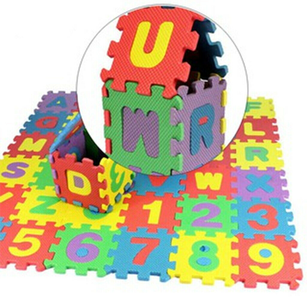 Set of 72 Baby Colorful Foam Mat Alphabet and Number Learning Play Exercise