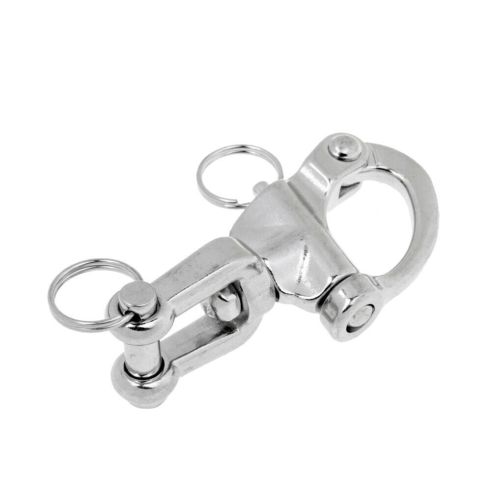 Set of 304 Stainless Steel Spring Snap Hook Quick Link Carabiner Buckle Clip