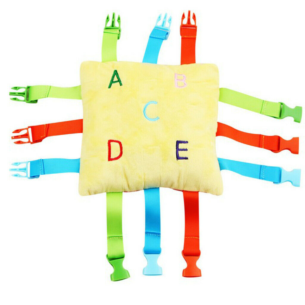 Kids Baby Sqaure Cushion with 6pcs Buckle Learning Life Skills for Toddlers