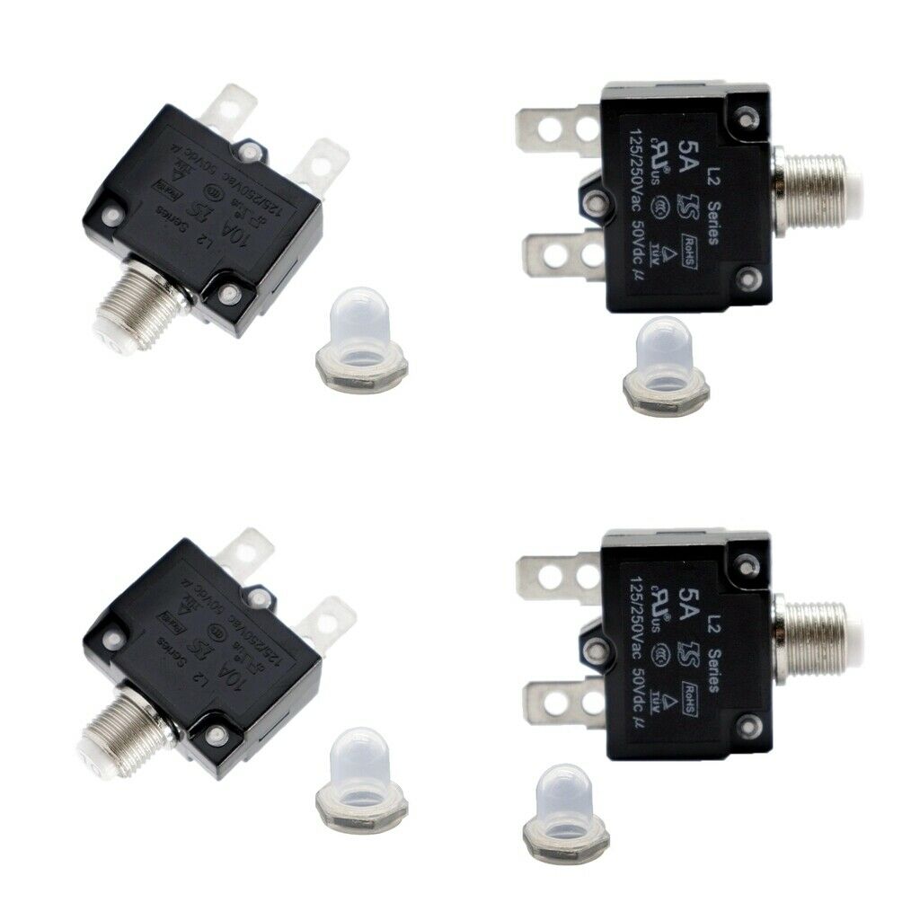 4Pcs 30A+15A Push Button Circuit Breaker Overload Protector Switch Fuse
