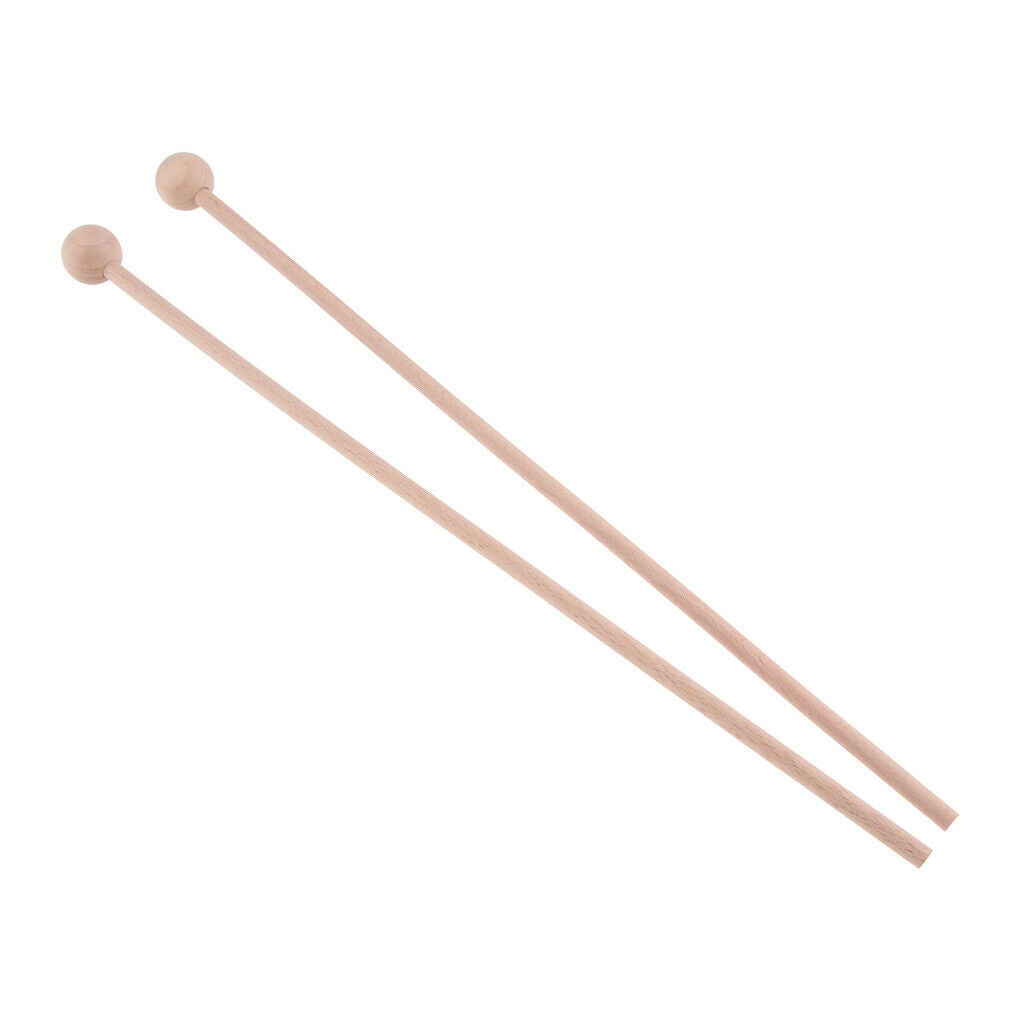 2 Pair Wooden Burr-free Long Mallets Percussion Sticks Musical Instruments for