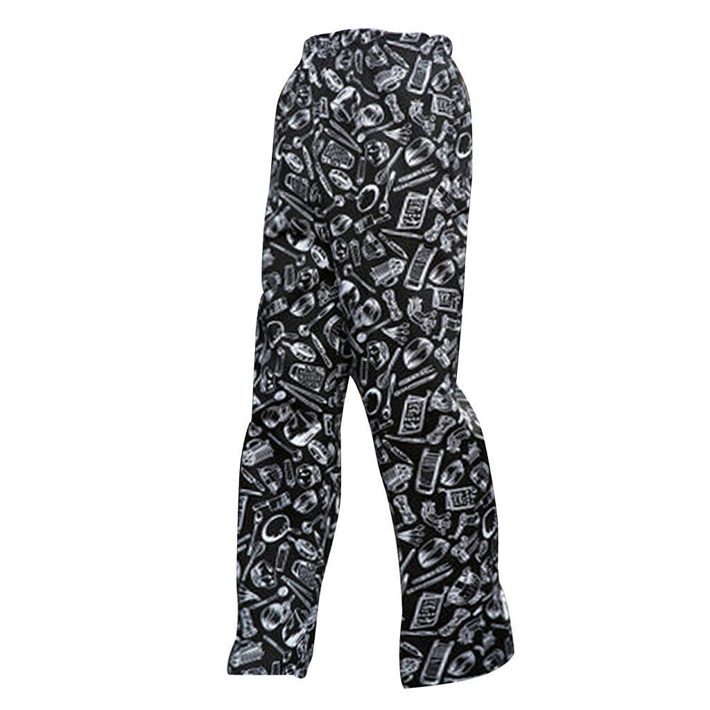 Set of 2 Cotton Restaurant Cafe Chef Waiter Pants Cook Uniform Accessories