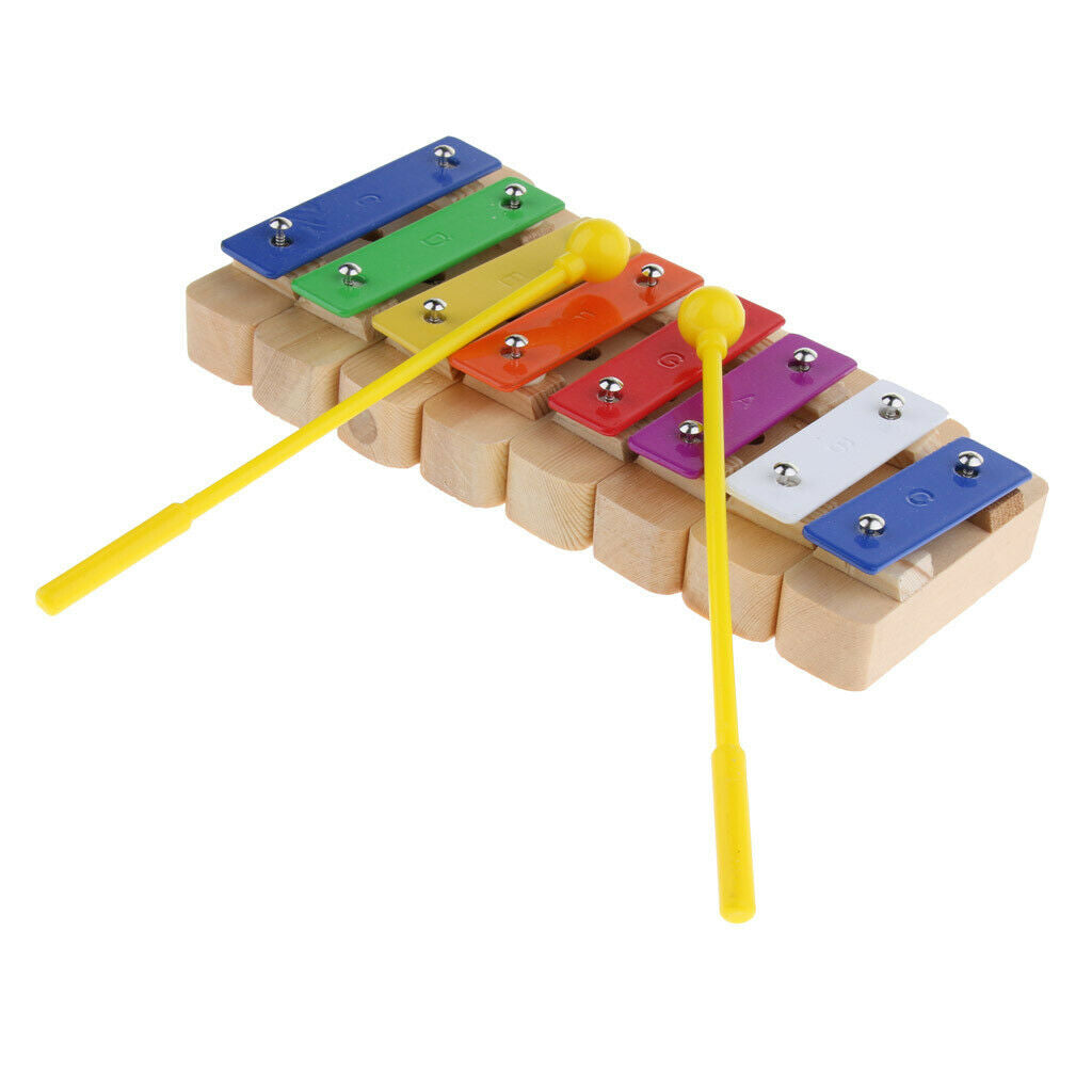Finest 8 Notes Xylophone with 1 Pair Sticks for Kids Preschool Percussion Toys