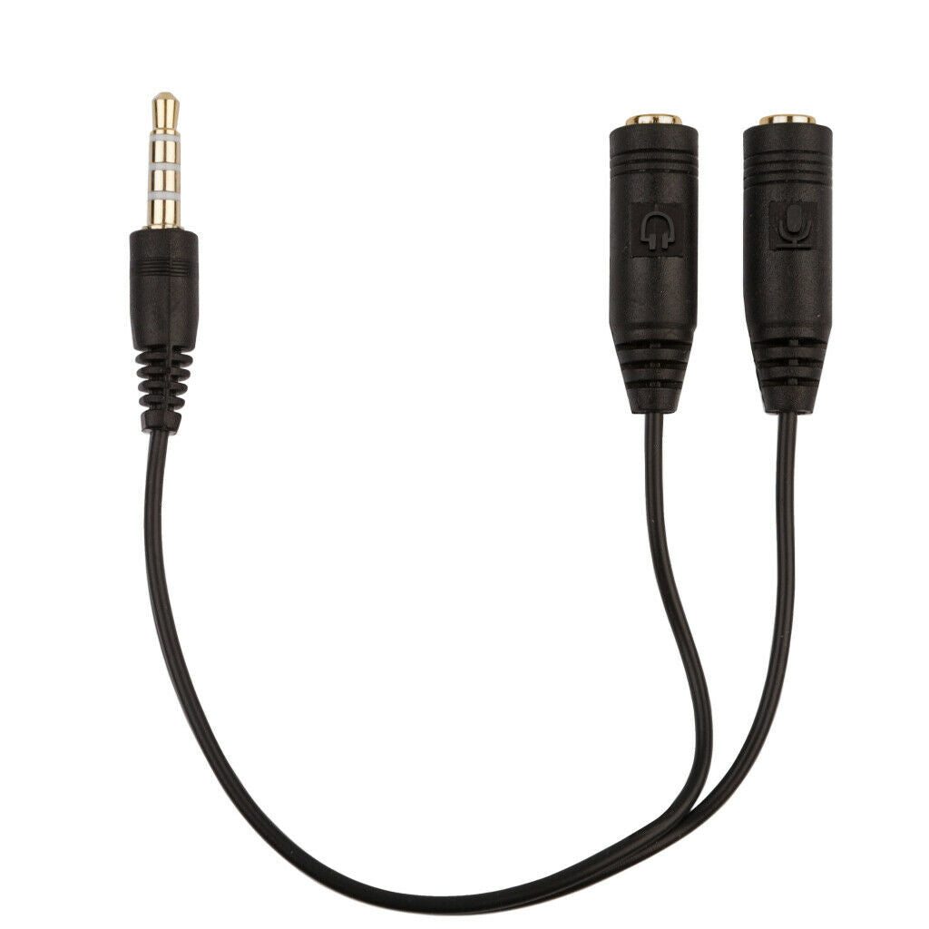 4 Pole 3.5mm PVC 07 Replacement Combo Adapter Cable Lead Headset Mic Adapter