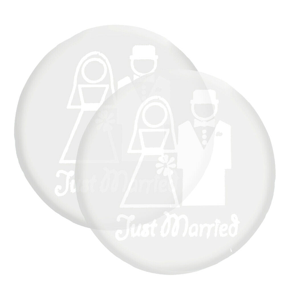 Just Married Wedding Glass Coasters, Set of 2