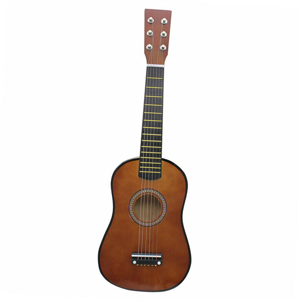 23inch 6 String Acoustic Guitar for Children Kids Educational Toys Coffee