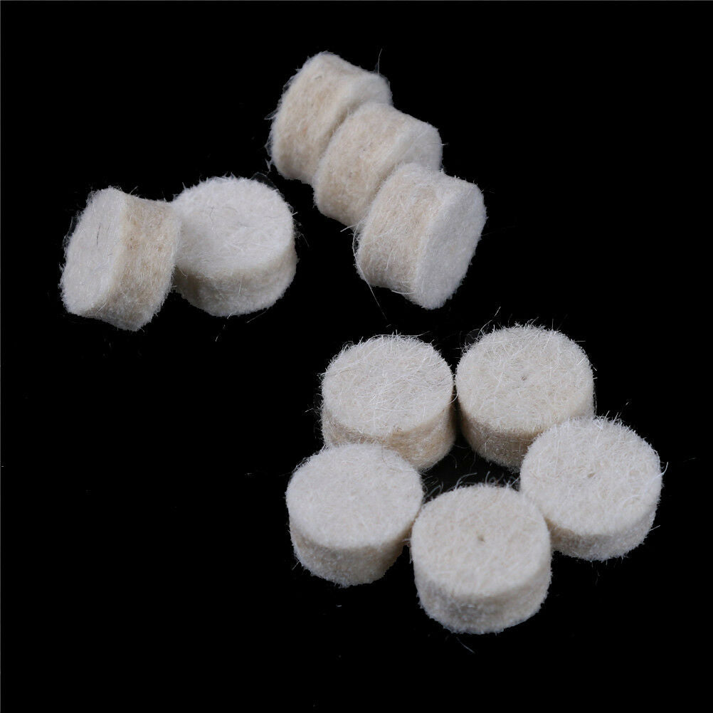 100pcs 13mm Wool Felt Polishing Buffing Pad 2 Shank Grinding Wheel Parts DD