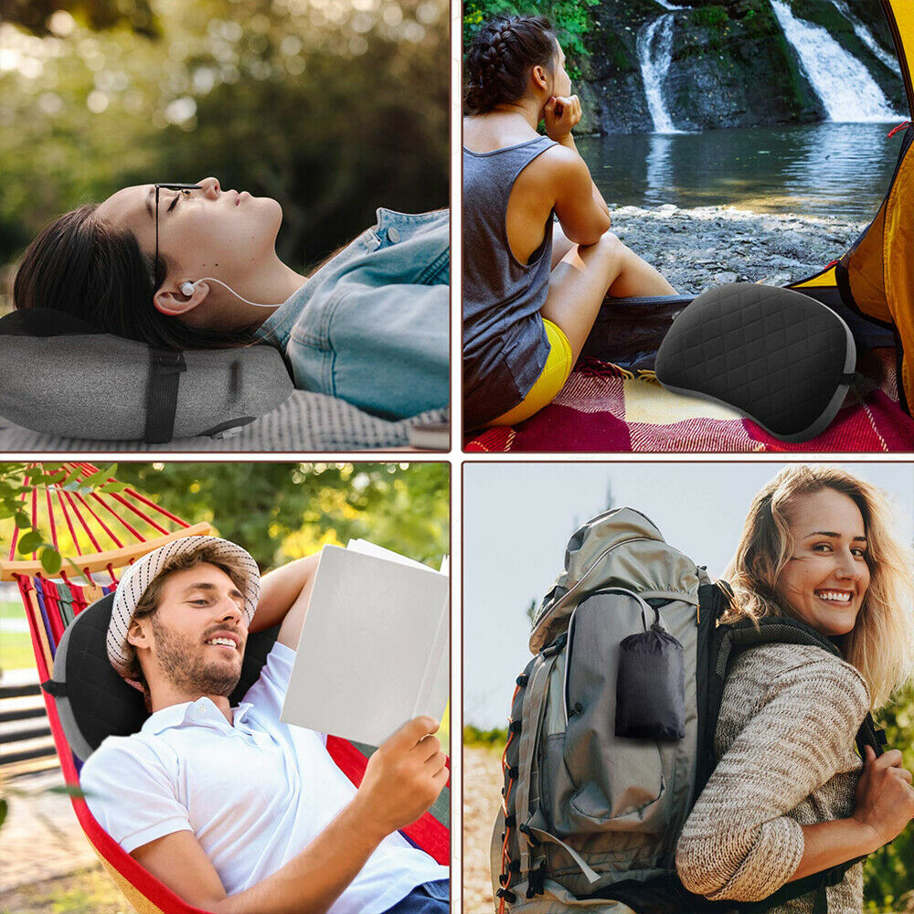 Portable Ergonomic Inflatable Pillow Blow Up For Outdoor Sports Travel Camping