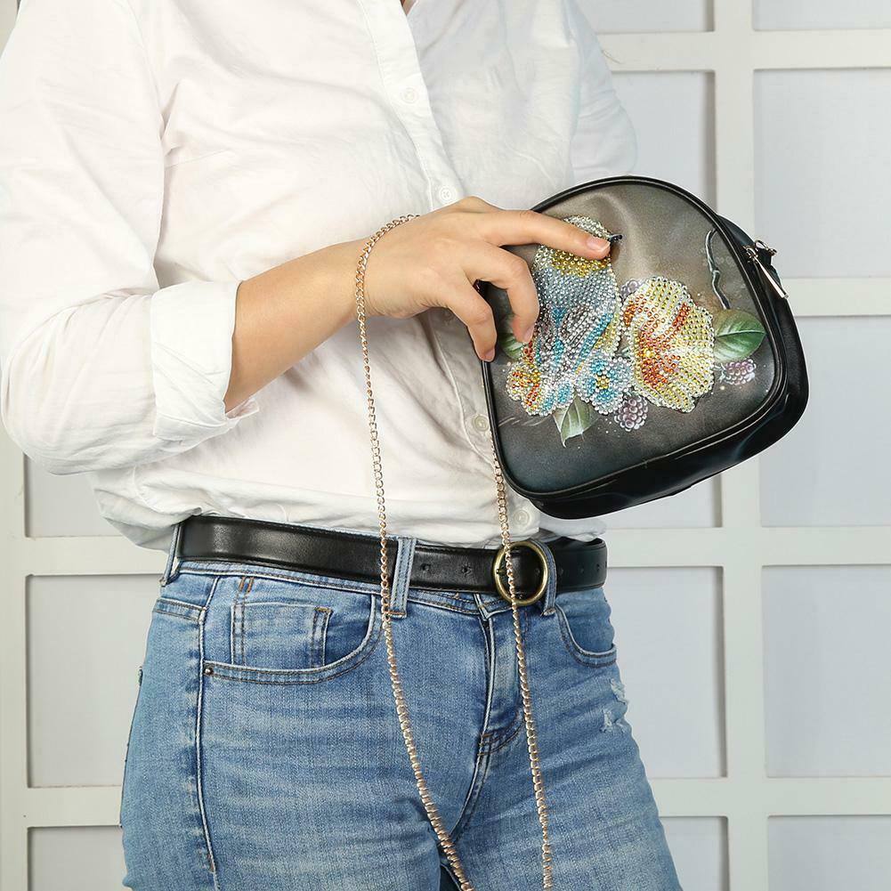 DIY Bird Special Shaped Diamond Painting Leather Chain Shoulder Bags Gifts @