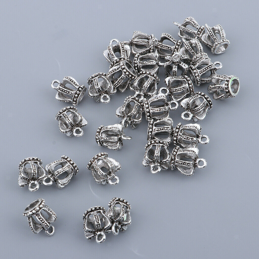 Pack of 90 Charms Crown Design Pendants Necklace Earrings Jewelry Finding