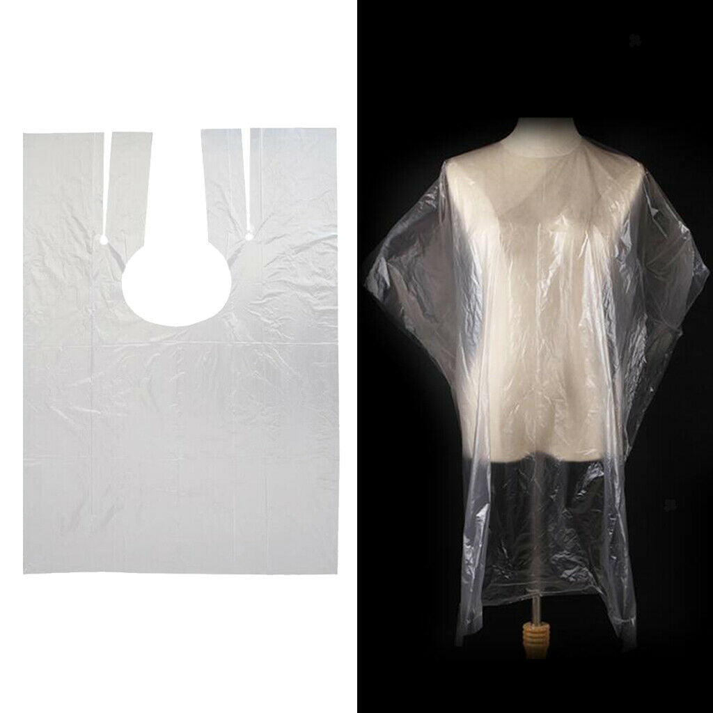 50Pcs Large Disposable Hair Cutting Cape Gown Hair Cut Barber Capes w/ Gift
