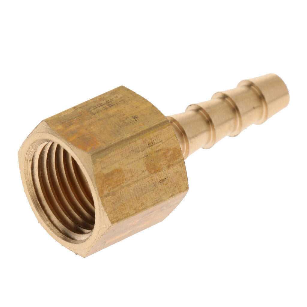 2 Pieces Brass Female Barb Fitting Straight Coupler 1/4 inch BSP to 6mm Hose,