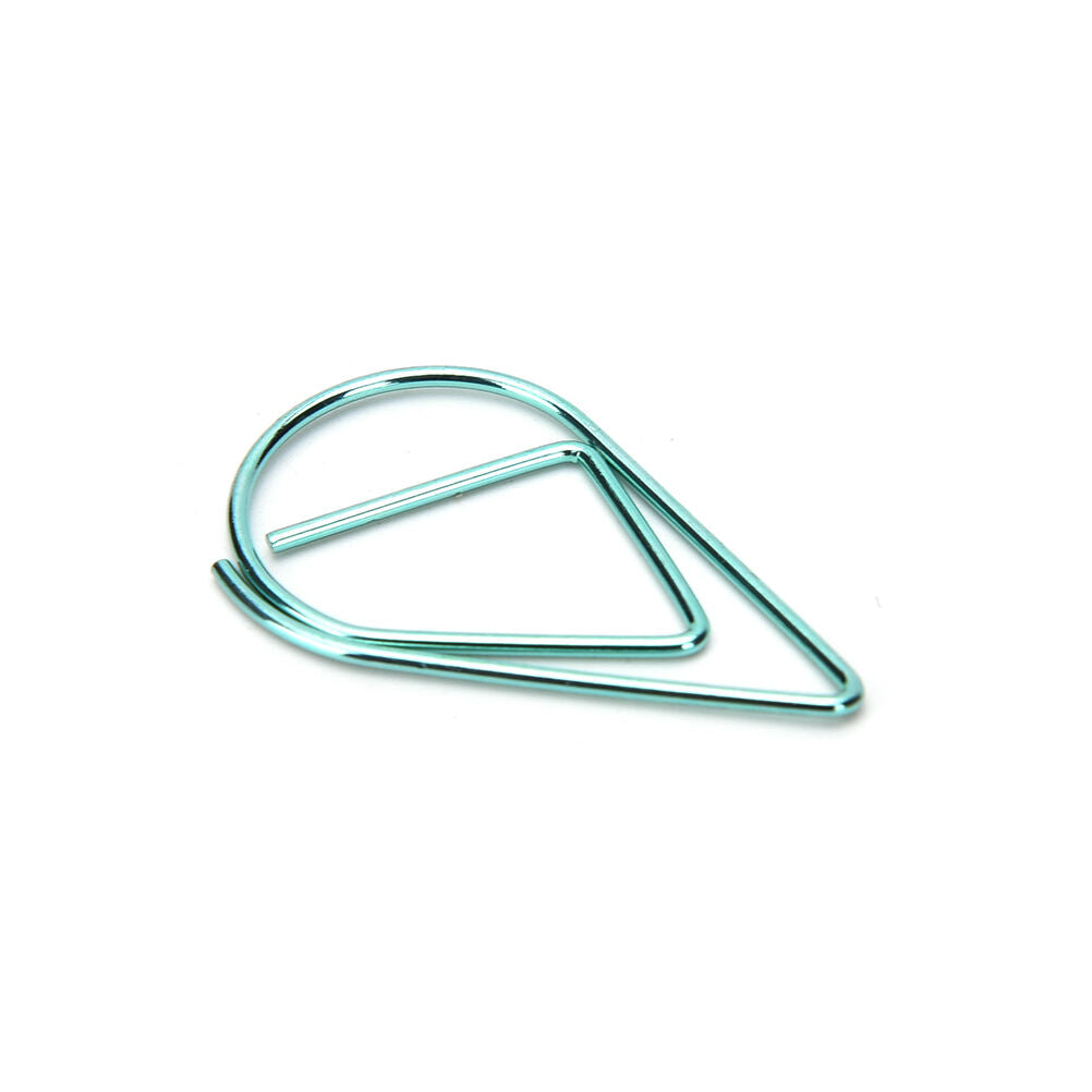Office Decor Metal water drop shape Paper clip 10X/set Bookmark Clip golde.l8