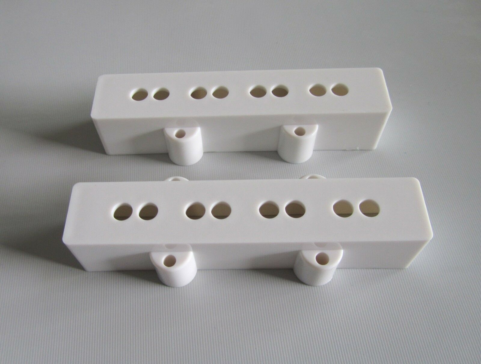 Pair of White Bass Pickup Covers Neck/Bridge for 4 String Jazz J Bass