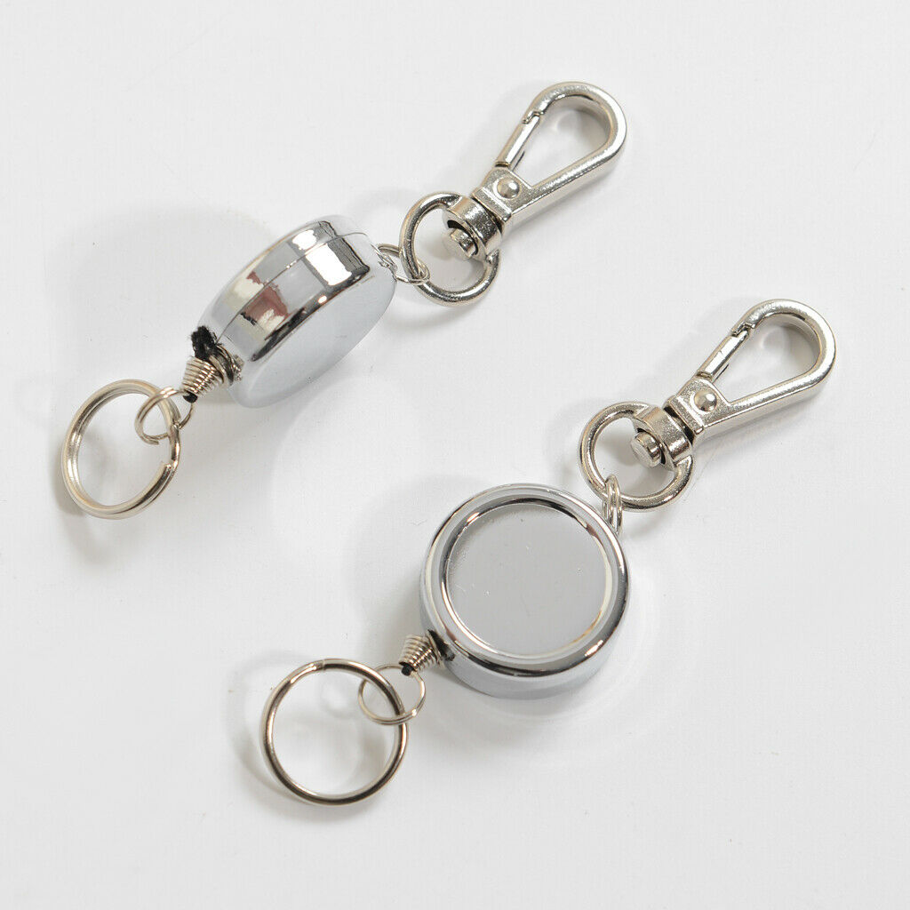Prettyia Retractable Carabiner  Keyring Key Chain Ring Card Holder